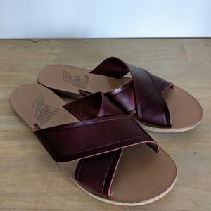 Burgundy Leather Sandals